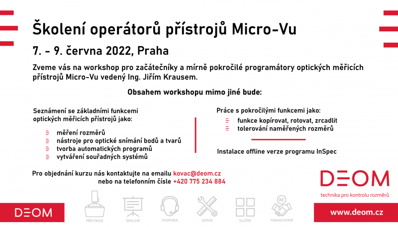 Další školení operátorů přístrojů Micro-Vu