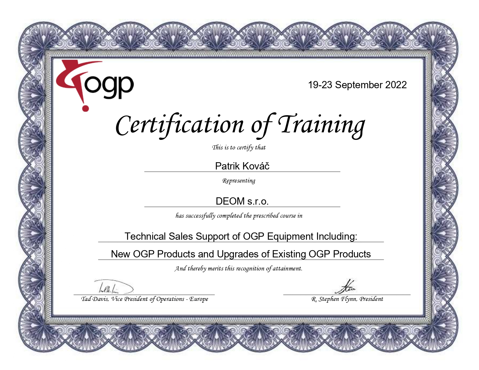 Certificate of Accreditation